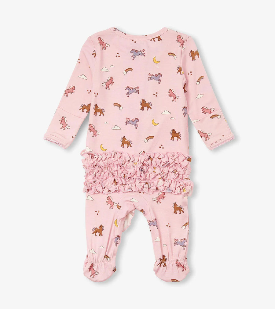 Whimsical Ponies Ruffle Bum Bamboo Sleeper