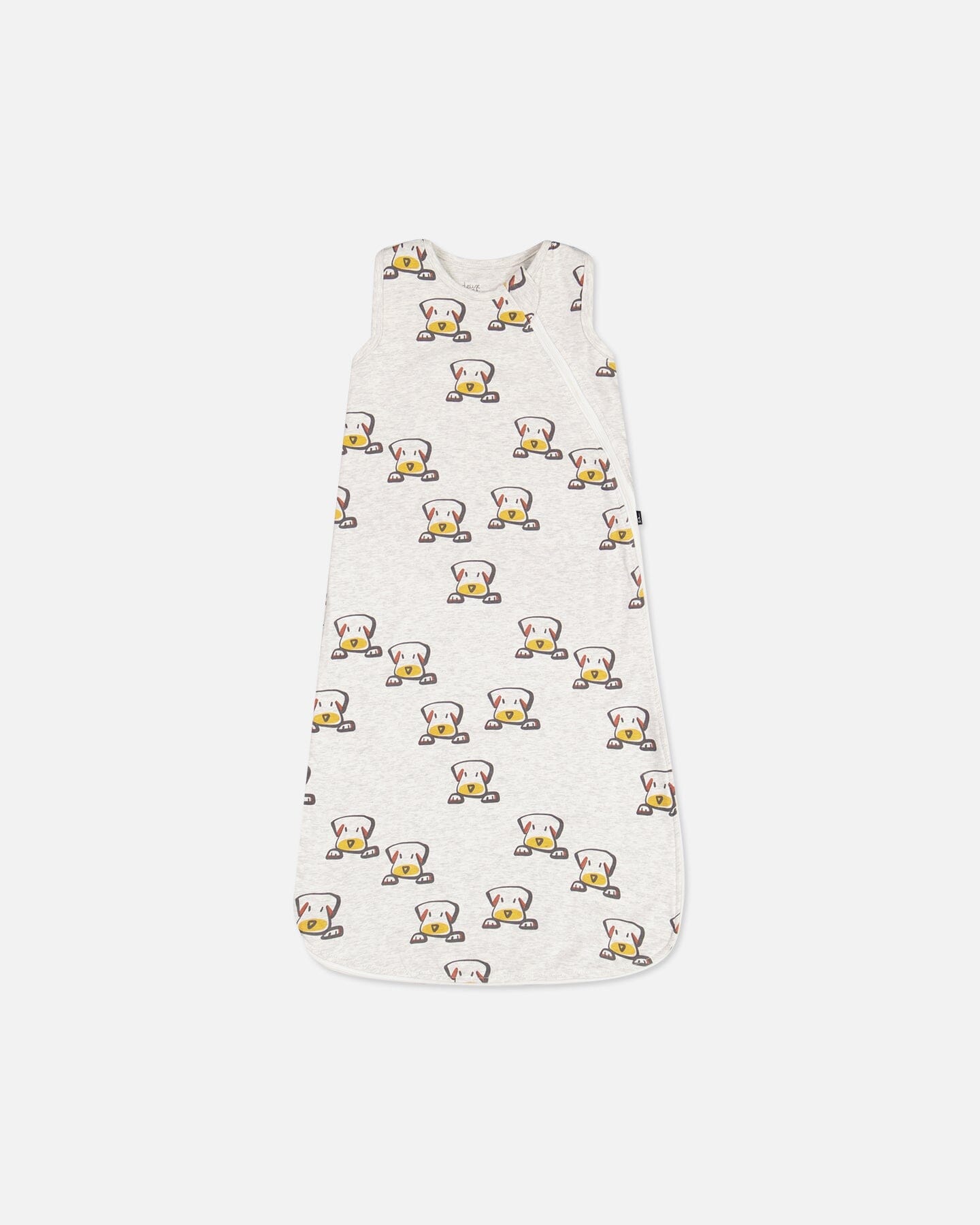 Organic Cotton Sleep Bag Heather Beige With Printed Dog