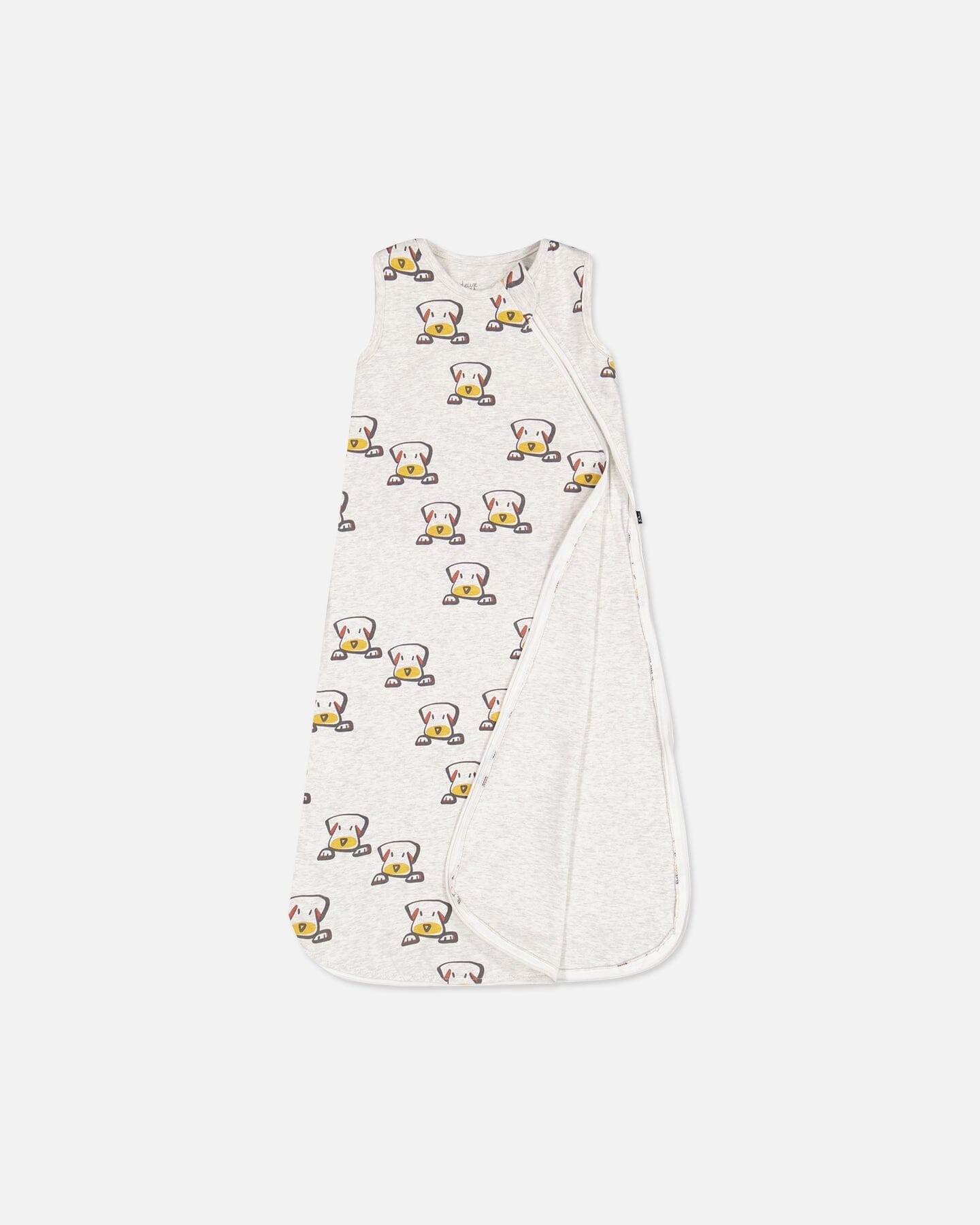 Organic Cotton Sleep Bag Heather Beige With Printed Dog