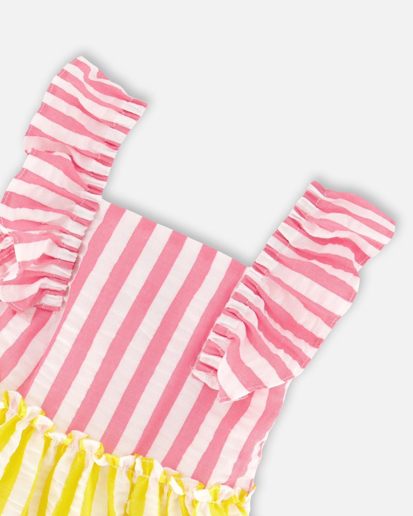 Striped Seersucker Dress Bubble Gum Pink