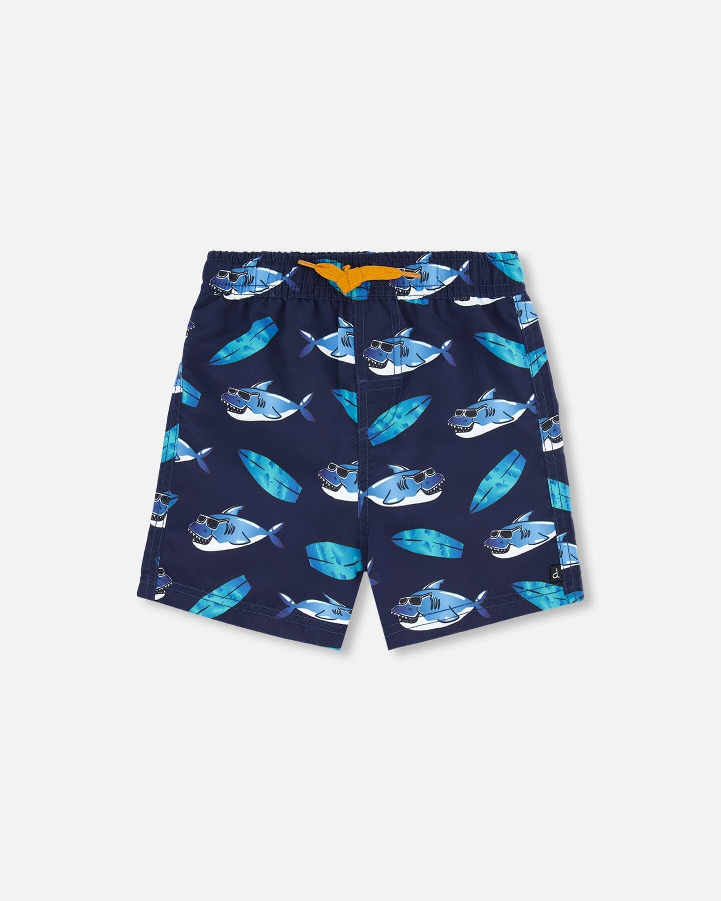 Boardshort Above The Knee Shark Print Navy