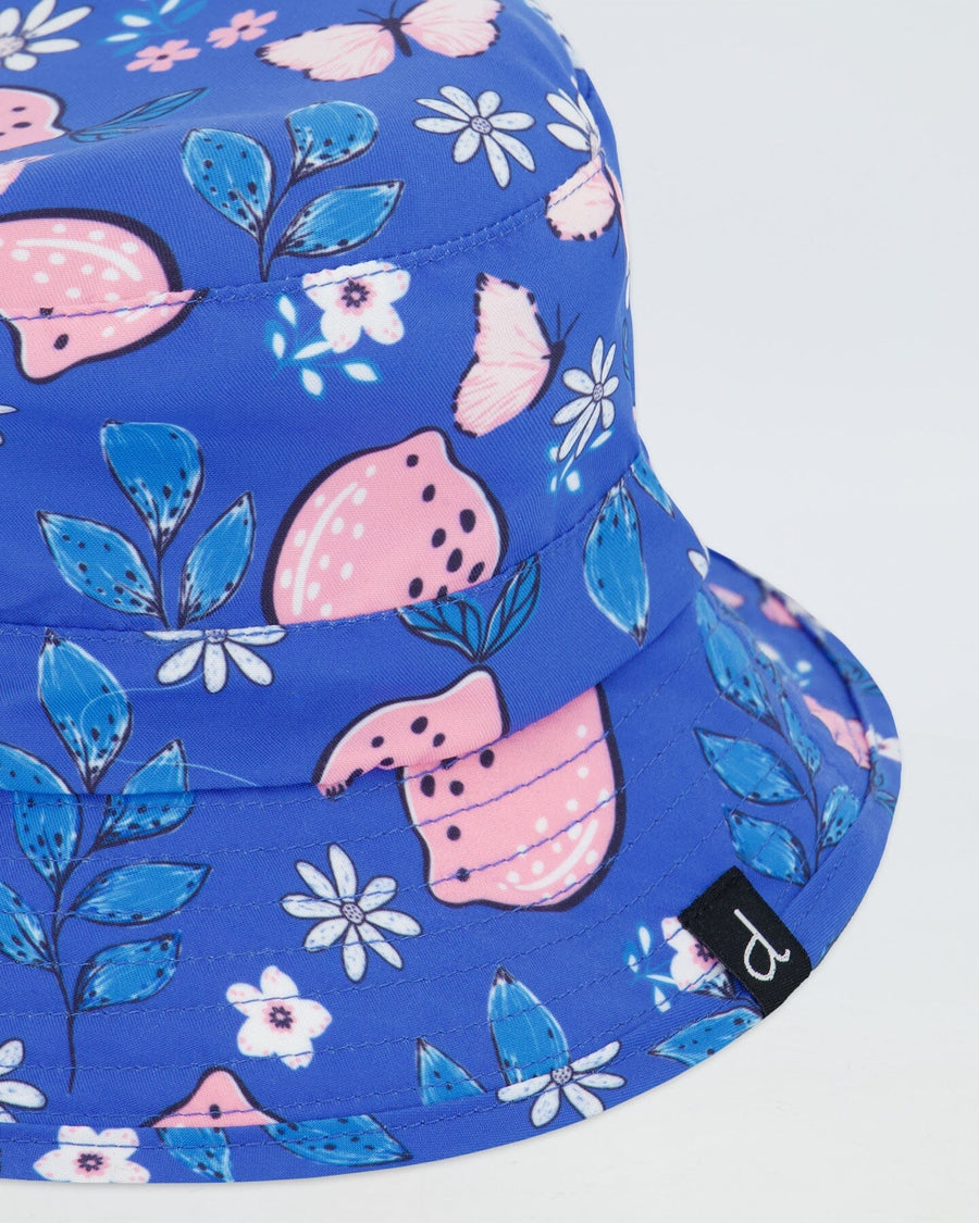 Beach Hat Royal Blue Printed Pink Lemon