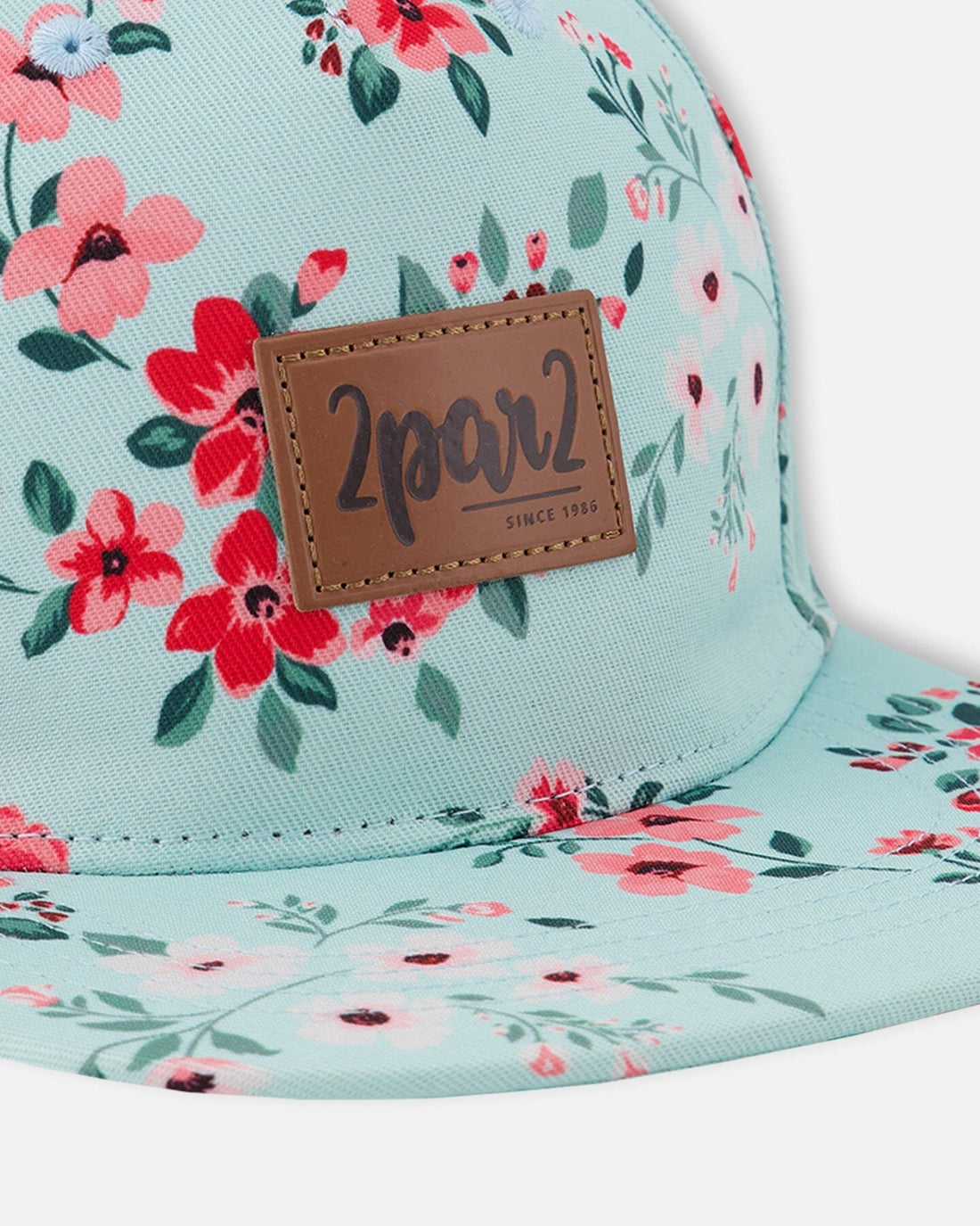 Cap Light Blue Flower Print