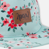 Cap Light Blue Flower Print