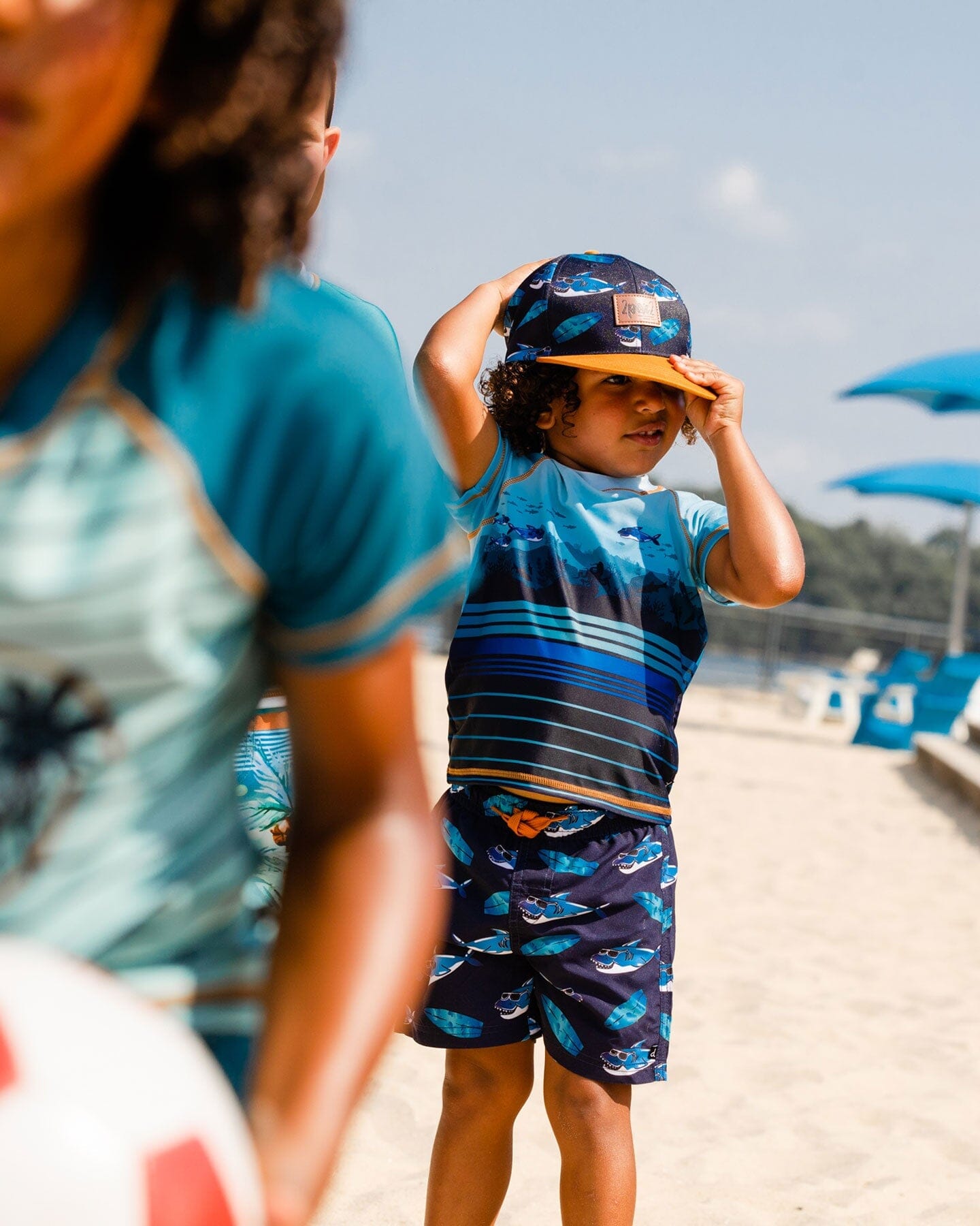 Cap Navy Printed Shark