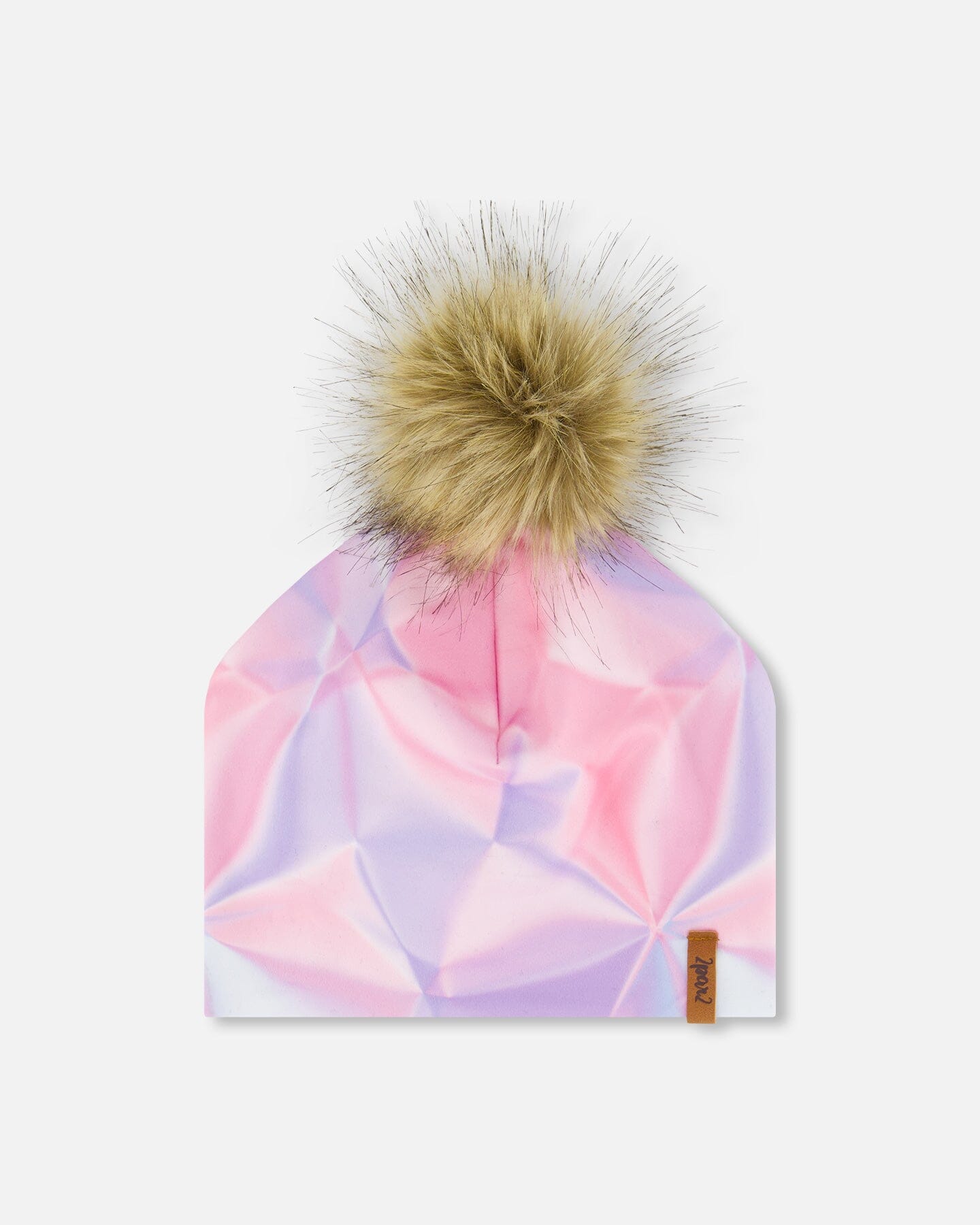 Detachable Pompom Hat Printed Foil Pastel