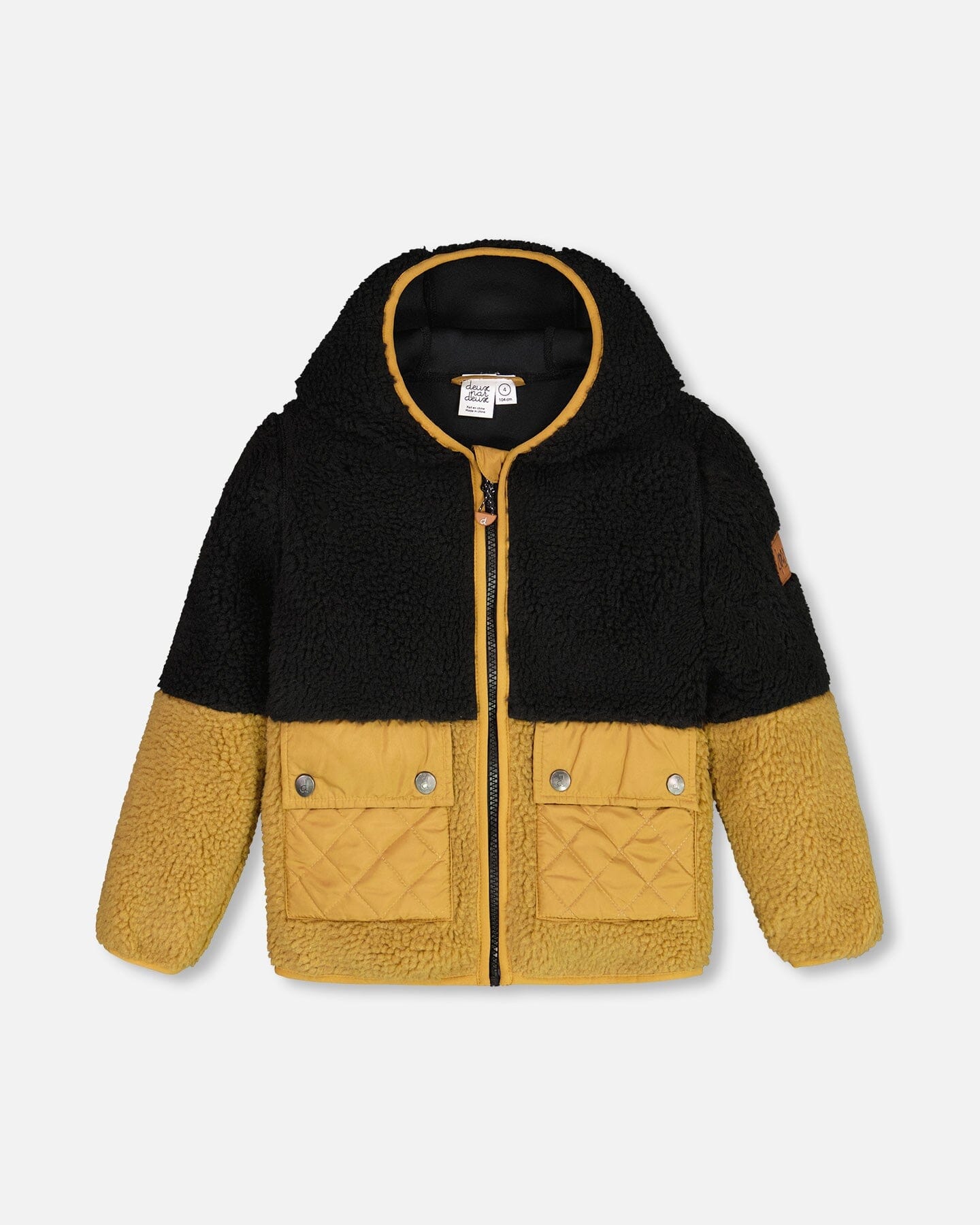 Sherpa Jacket Black And Caramel