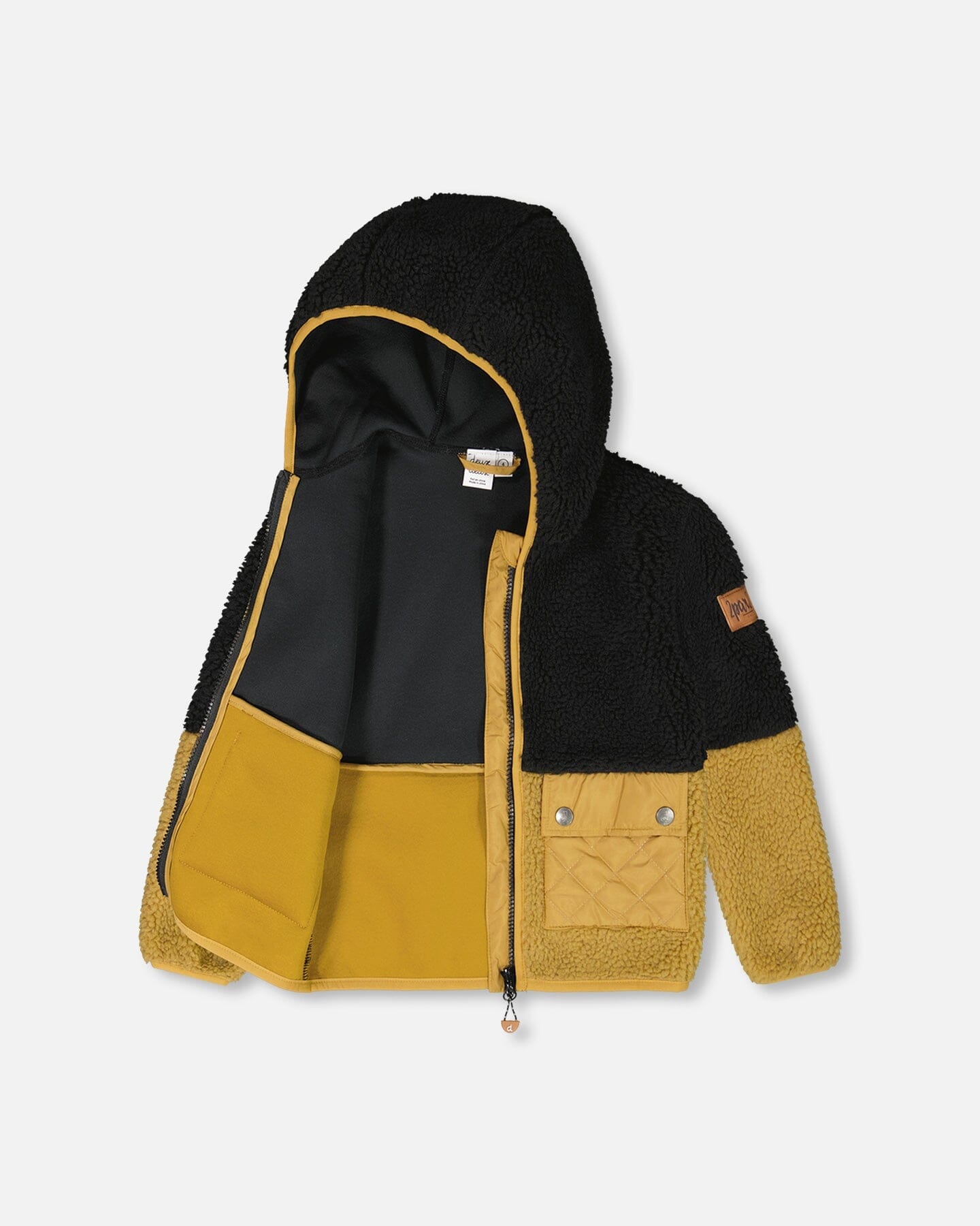 Sherpa Jacket Black And Caramel