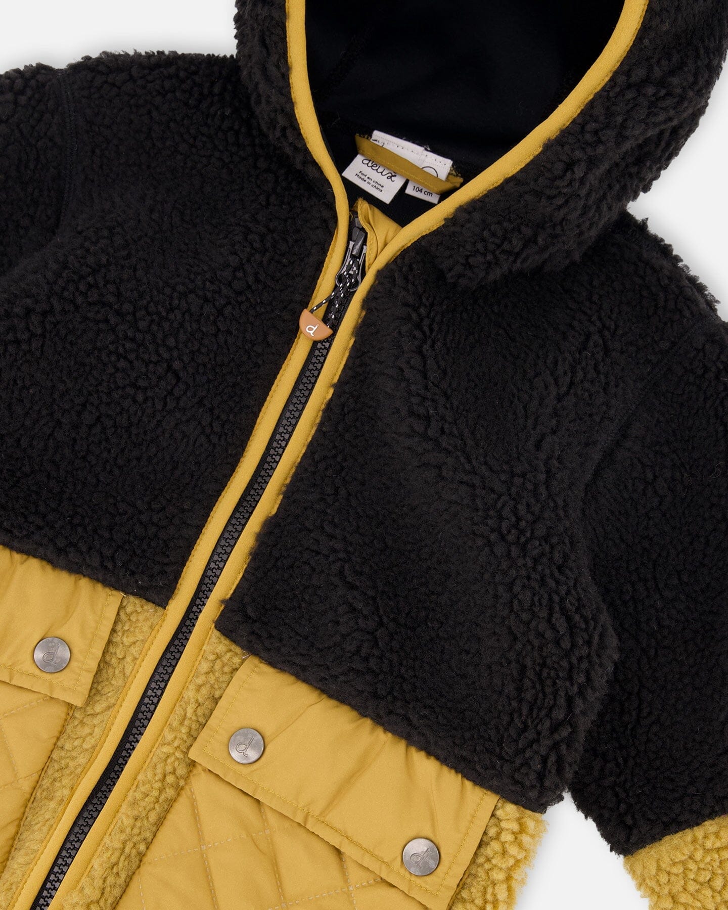 Sherpa Jacket Black And Caramel