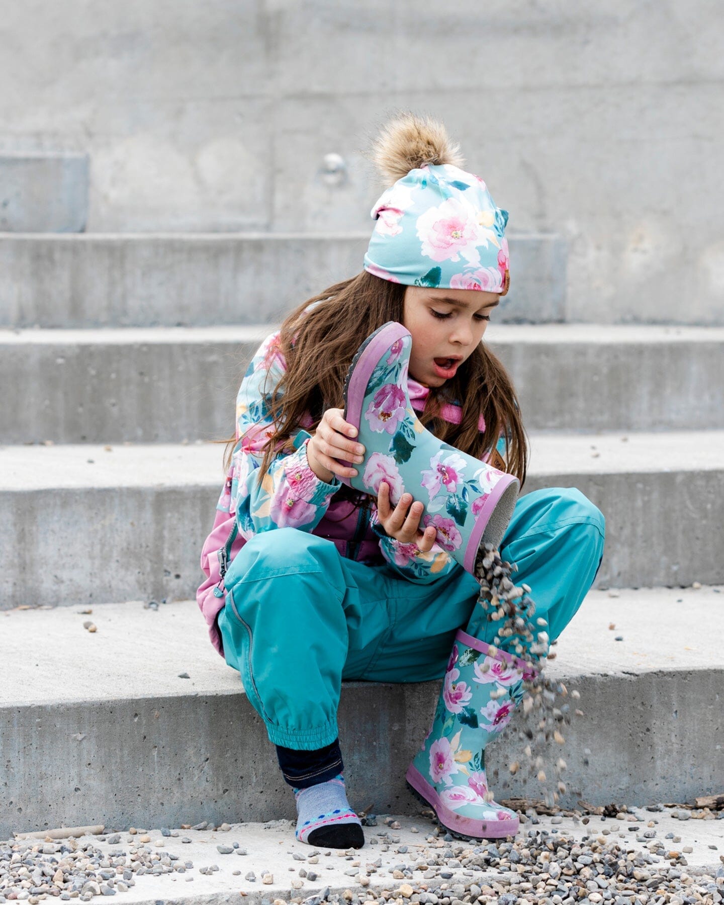 Rain Boots Printed Watercolor Roses