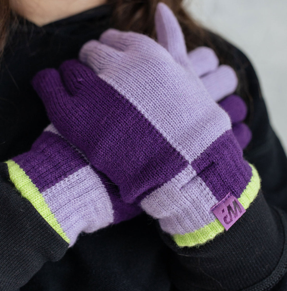 Purple Knit Gloves (7-16Y)