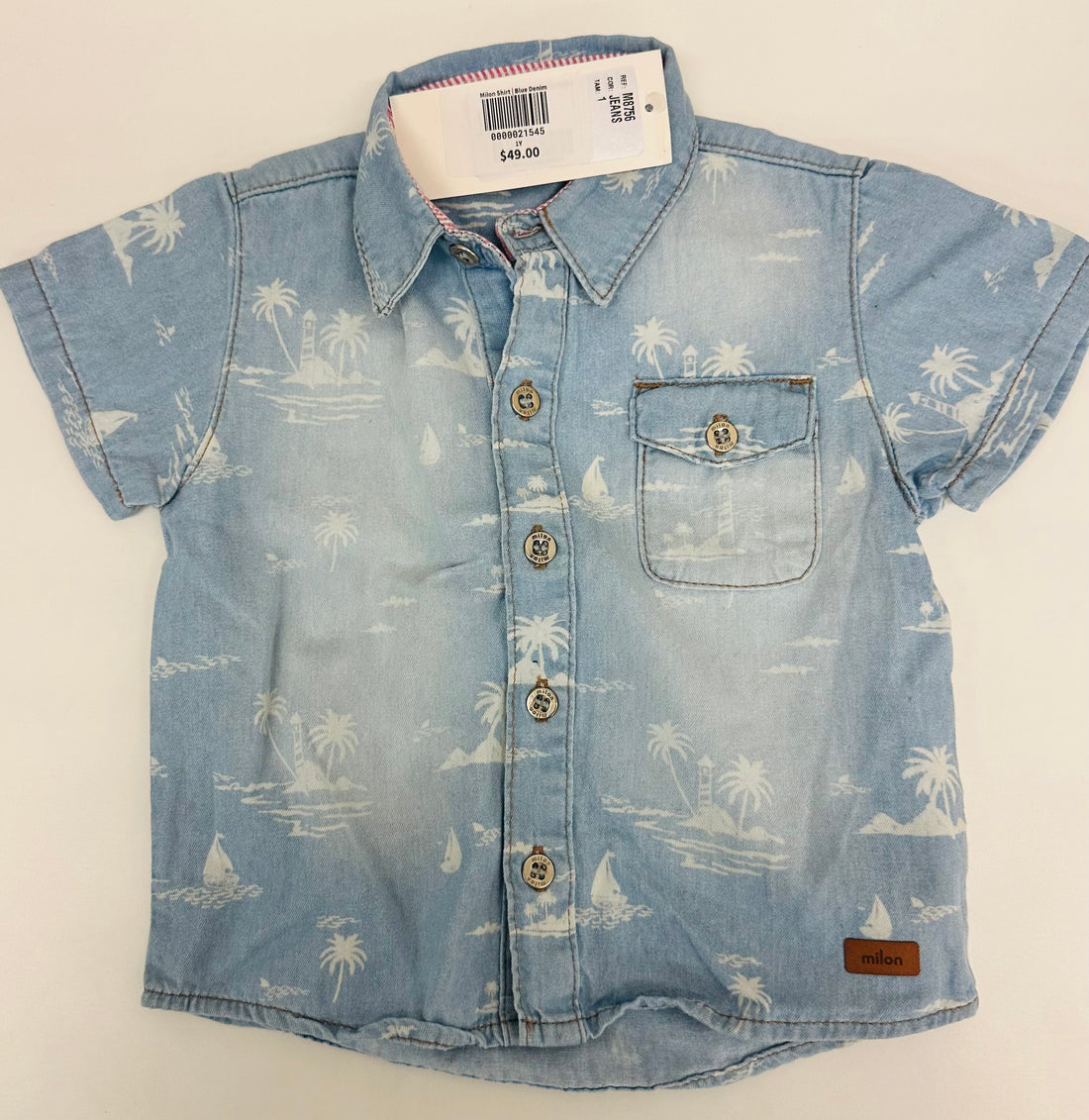 Milon Blue Denim Shirt - 1Y