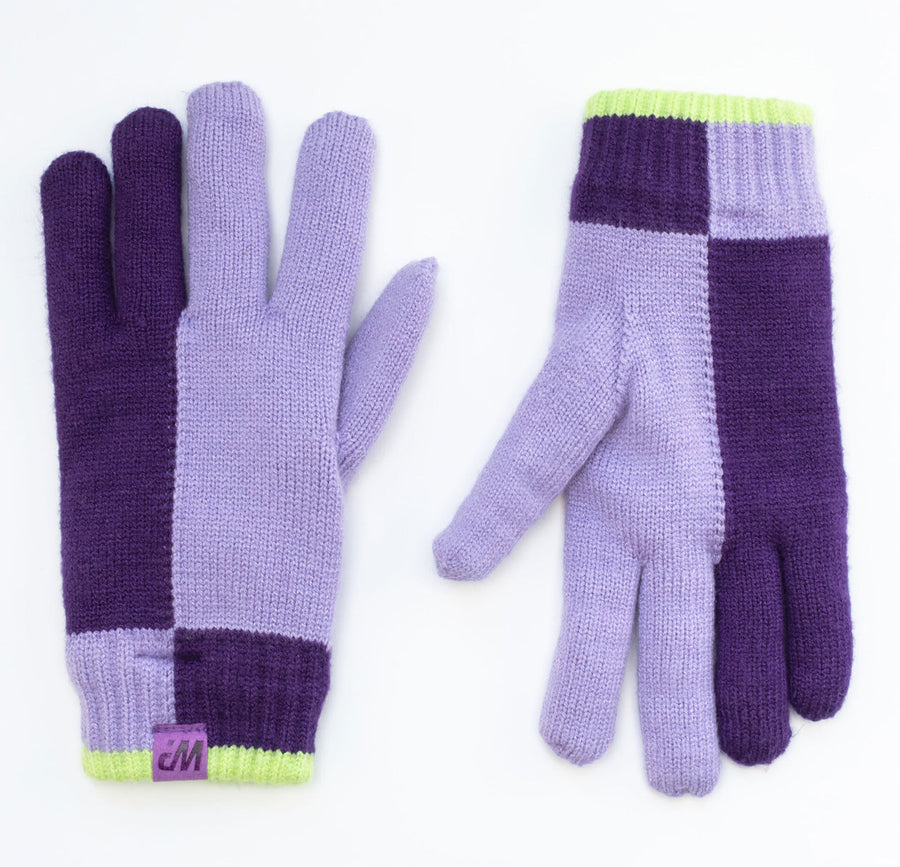 Purple Knit Gloves (7-16Y)