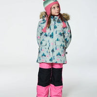 Two Piece Snowsuit Candy Pink Printed Deer