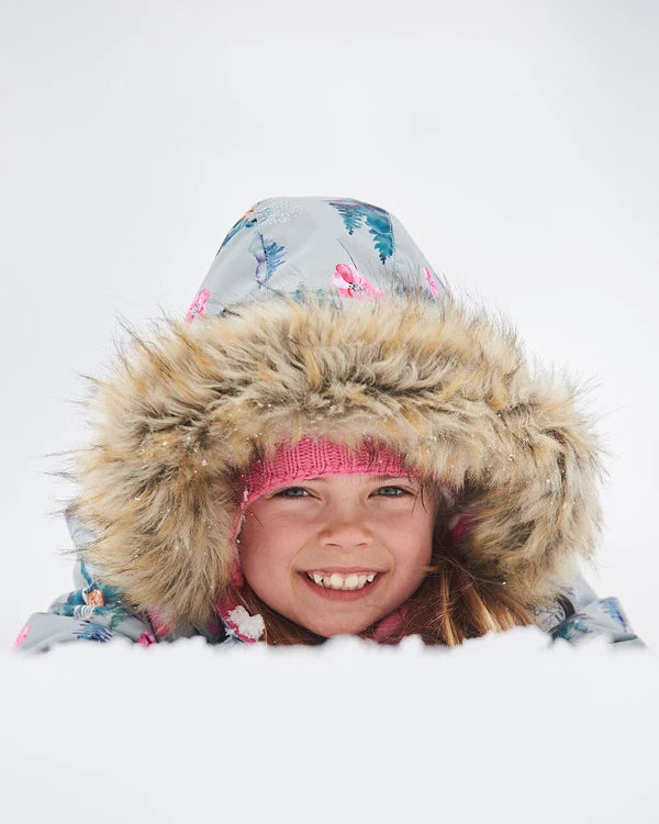 Two Piece Snowsuit Candy Pink Printed Deer