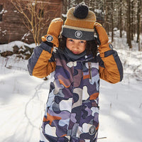 One Piece Snowsuit Dark Gray Printed Camo