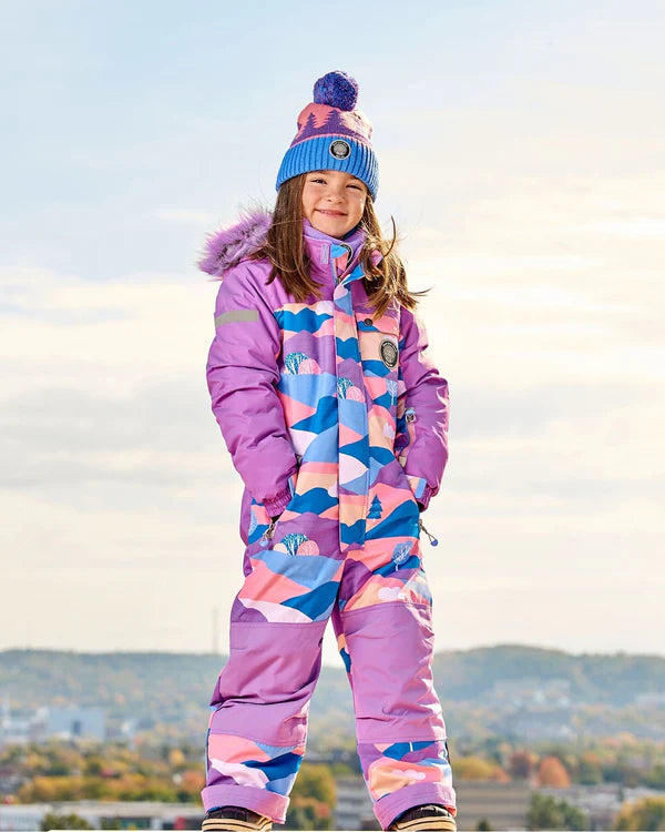 One Piece Snowsuit Mauve Printed Landscape