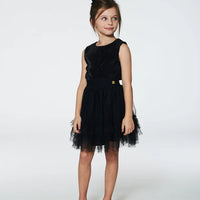 Sleeveless Dress With Tulle Skirt Black