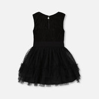 Sleeveless Dress With Tulle Skirt Black