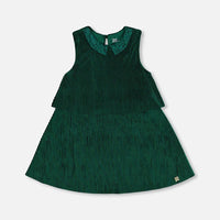 Sleeveless Dress With Eyelet Collar Forest Green