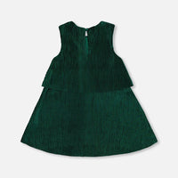 Sleeveless Dress With Eyelet Collar Forest Green