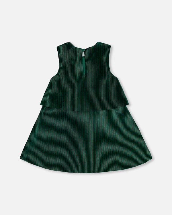 Sleeveless Dress With Eyelet Collar Forest Green