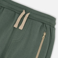 Fleece Sweatpants With Zip Pockets Forest Green