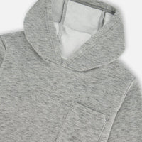 Super Soft Brushed Hooded T-Shirt With Pocket Dark Gray Mix