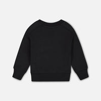 Fleece Sweatshirt With Print Black