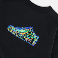 Fleece Sweatshirt With Print Black