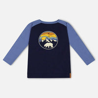 Raglan T-Shirt With Print Navy