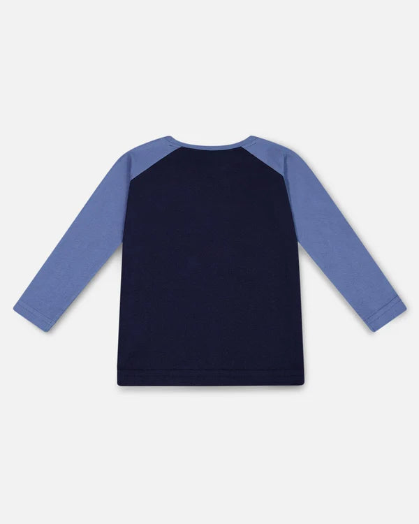 Raglan T-Shirt With Print Navy