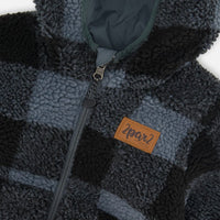 Reversible Sherpa Jacket Blue And Black Plaid