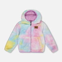 Reversible Plush Jacket Lilac Tie Dye