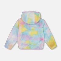 Reversible Plush Jacket Lilac Tie Dye