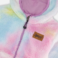 Reversible Plush Jacket Lilac Tie Dye