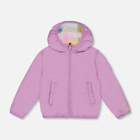 Reversible Plush Jacket Lilac Tie Dye