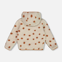 Reversible Sherpa Jacket Pinky Brown With Dots