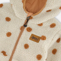 Reversible Sherpa Jacket Pinky Brown With Dots