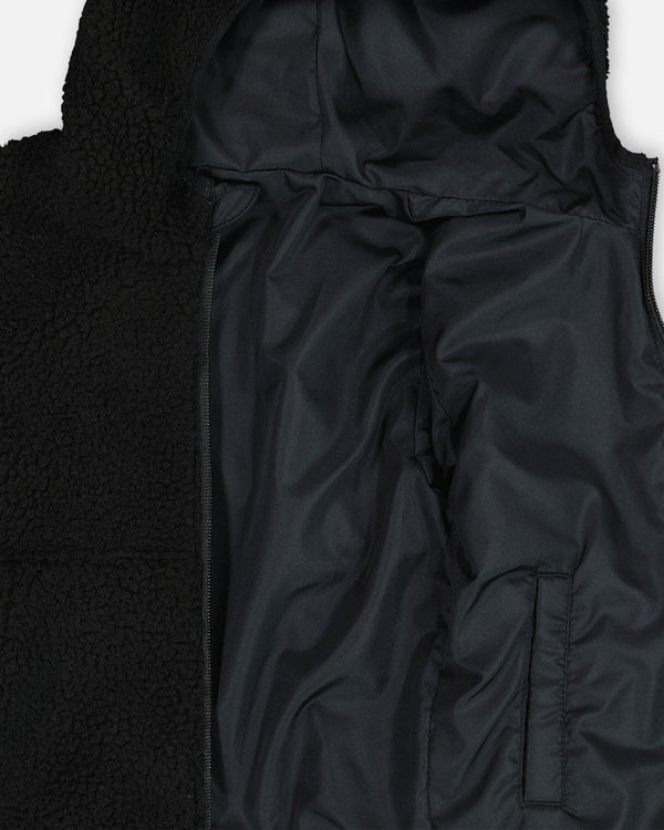 Reversible Sherpa Jacket Black