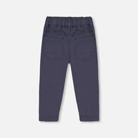 Stretch Twill Pleated Knee Jogger Pants Dark Grey