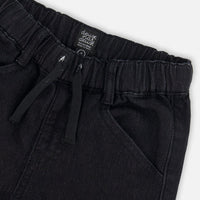 French Terry Jogger Pants Black Denim