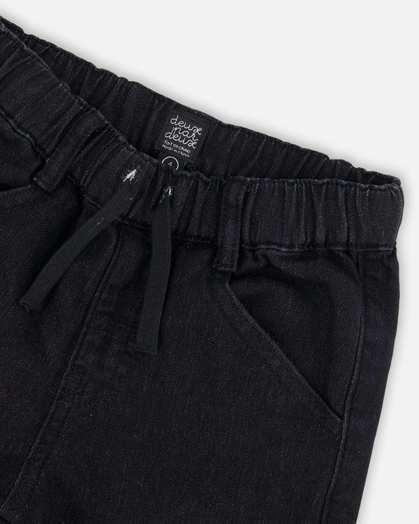 French Terry Jogger Pants Black Denim