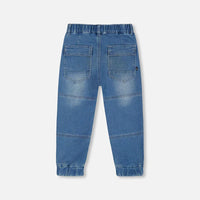 French Terry Jogger Pants Light Blue Denim