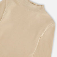 Super Soft Brushed Mock Neck Top Medium Beige