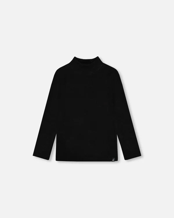 Super Soft Brushed Mock Neck Top Black