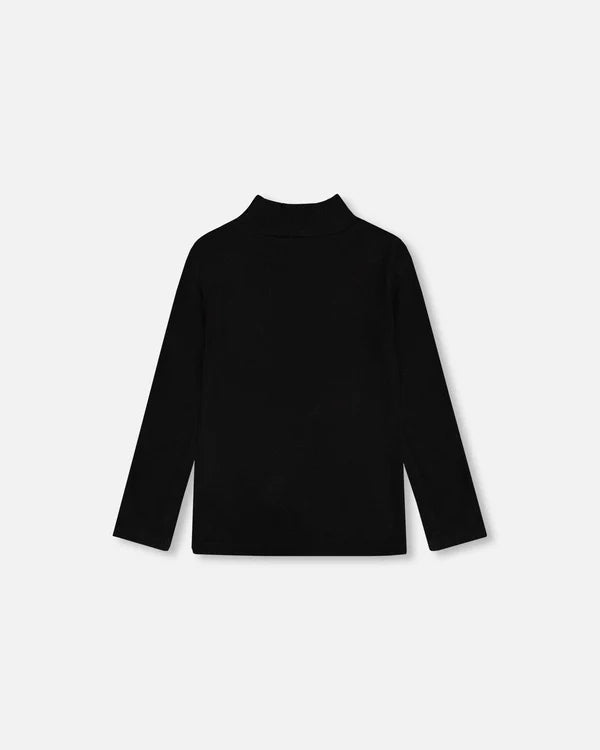 Super Soft Brushed Mock Neck Top Black