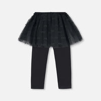 Leggings With Tulle Skirt Black