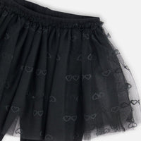 Leggings With Tulle Skirt Black