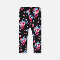 Printed Leggings Black With Roses